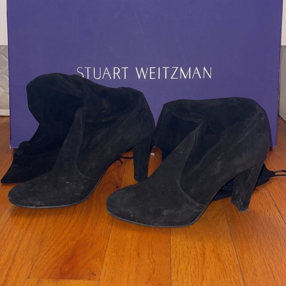 Stuart Weitzman Black Suede Highland Boots - Picture 6 of 8